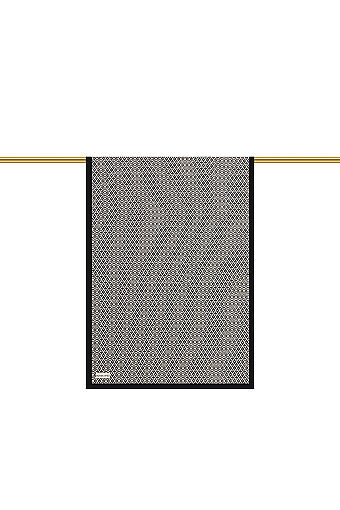 Black Honeycomb Pattern Twill Silk Scarf 