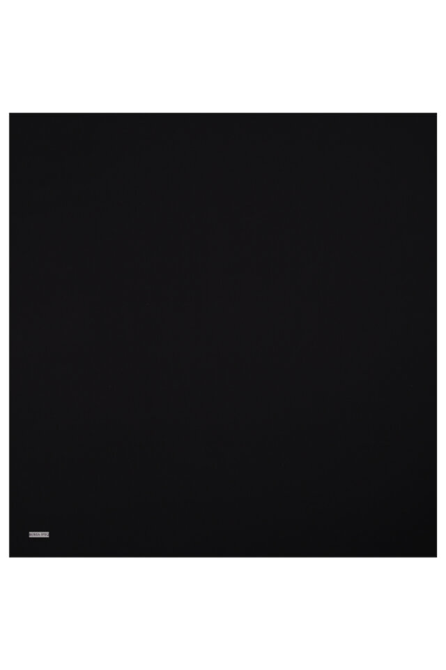 Black Plain Twill Silk Square Scarf - 2