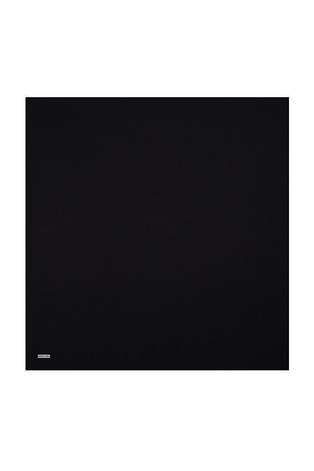 Black Plain Twill Silk Square Scarf 