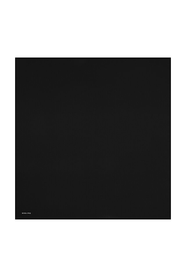Black Plain Twill Silk Square Scarf 