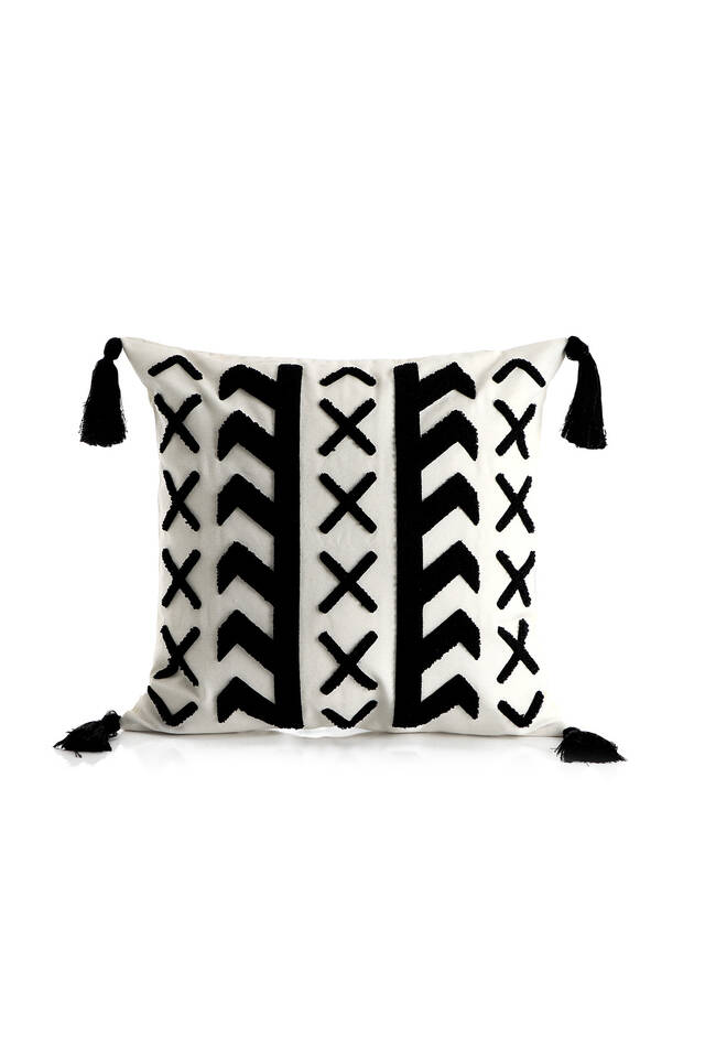 Black Punch Throw Pillow 