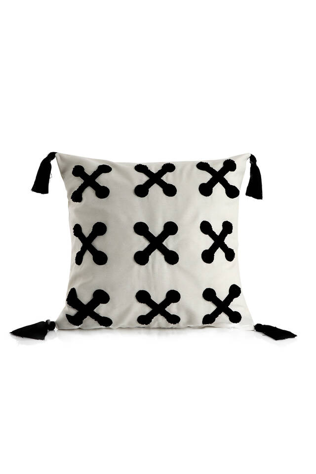Black Punch Throw Pillow 