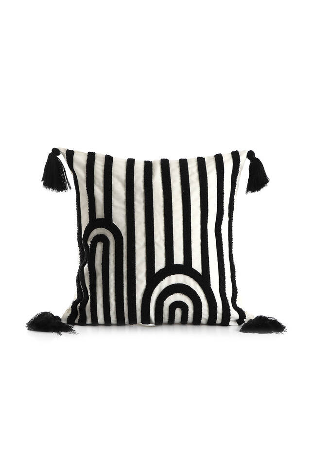 Black Punch Throw Pillow 