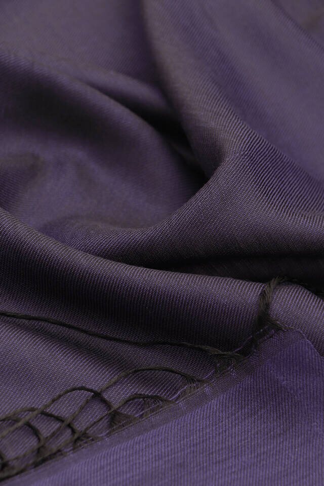 Black Purple Silk Look Scarf - 4