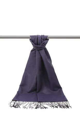 Black Purple Silk Look Scarf 