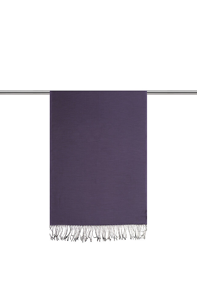 Black Purple Silk Look Scarf 