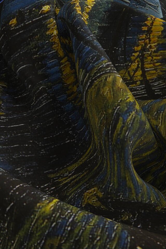 Black Starry Nights Silk Pocket Square - 3