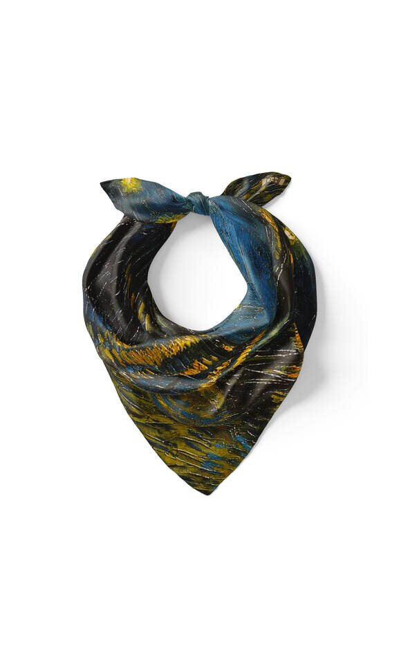 Black Starry Nights Silk Pocket Square - 2