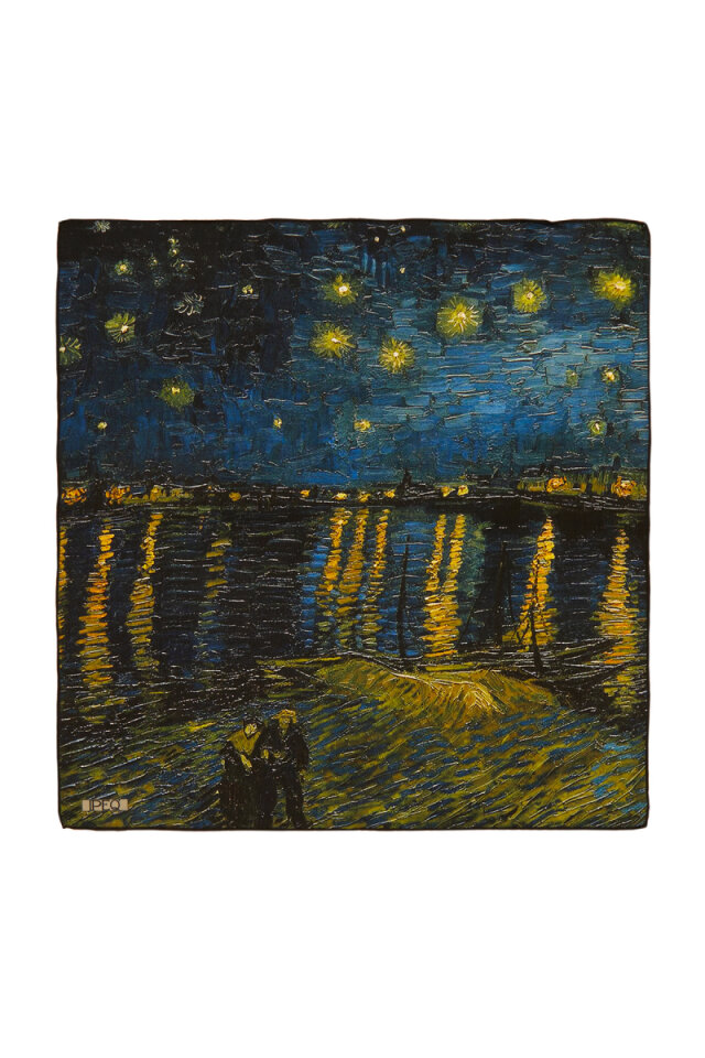 Black Starry Nights Silk Pocket Square 