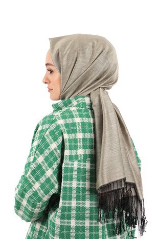 Black Stone Silk Look Scarf 