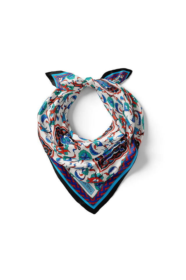 Black Tile Pattern Silky Pocket Square - 2