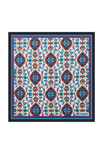 Black Tile Pattern Silky Pocket Square 