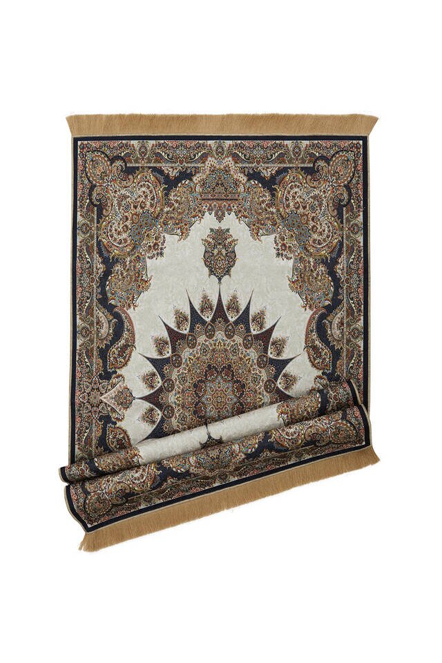 Black Velvet Carpet Prayer Rug - 4