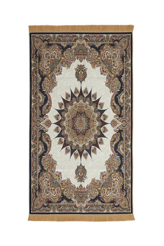 Black Velvet Carpet Prayer Rug - 1