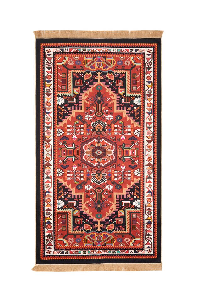 Black Velvet Carpet Prayer Rug 