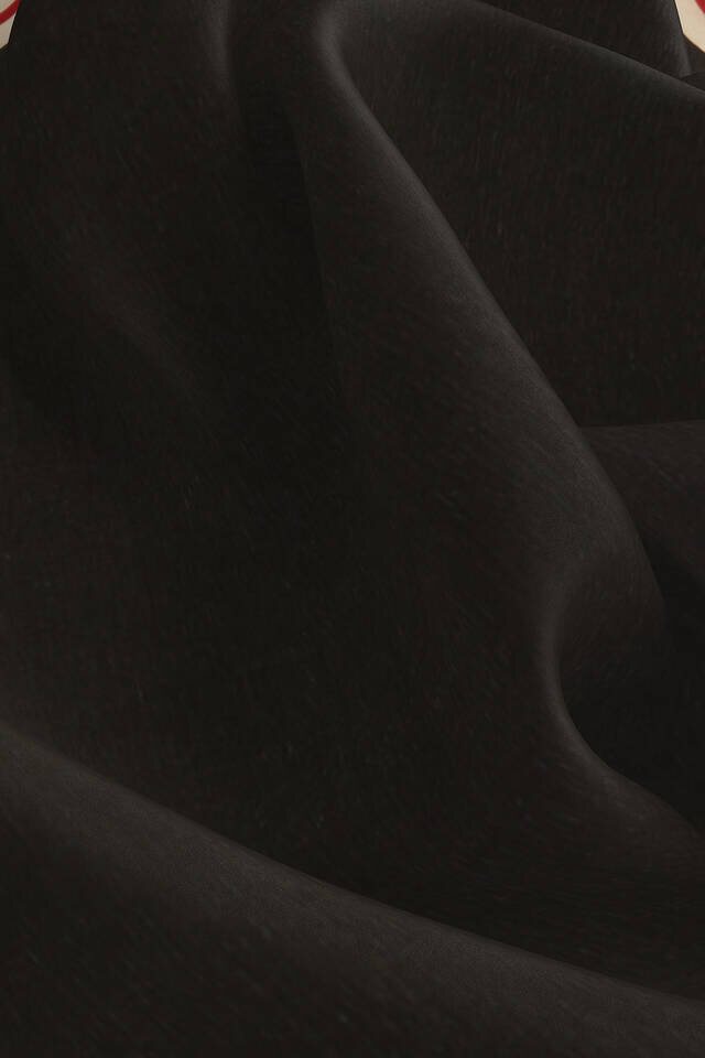 Black Wide Border Plain Silk Pocket Square - 3