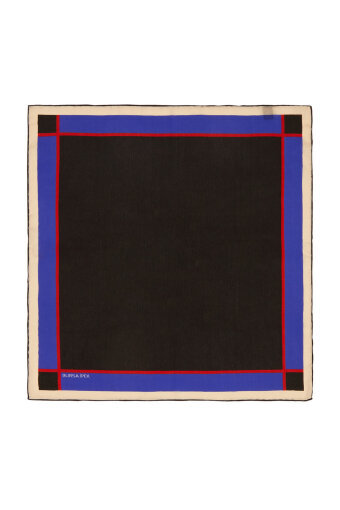 Black Wide Border Plain Silk Pocket Square 