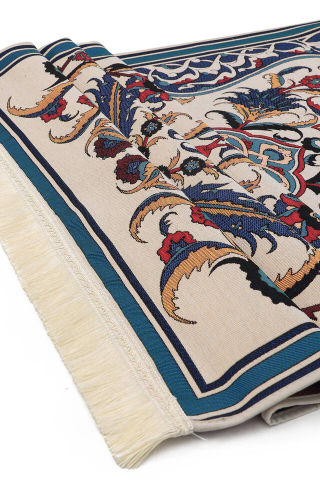 Blue Tile Pattern Tapestry Prayer Rug - 2