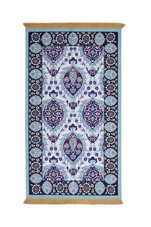 Blue Velvet Carpet Prayer Rug 