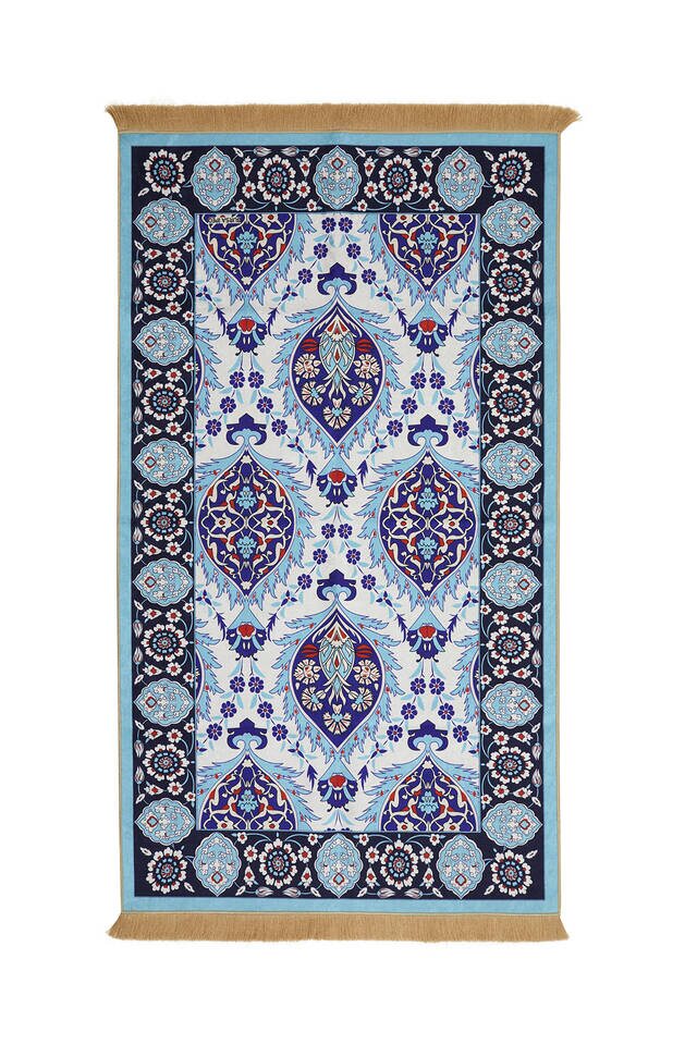 Blue Velvet Carpet Prayer Rug 