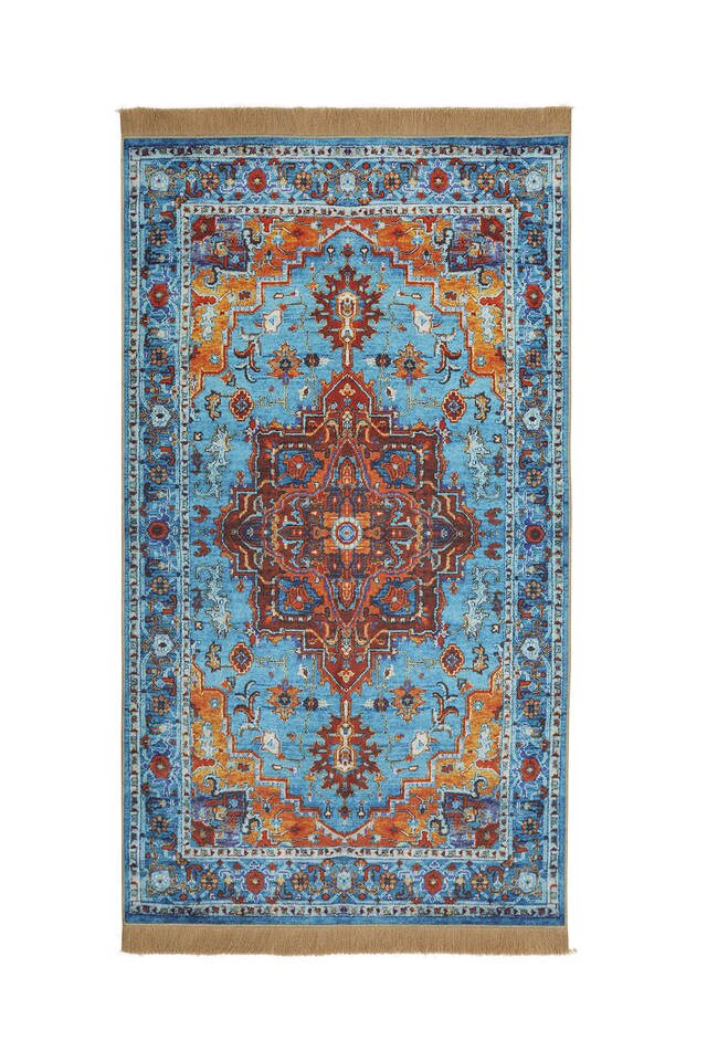 Blue Velvet Carpet Prayer Rug 