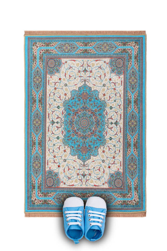 Blue Velvet Children's Prayer Rug - 1