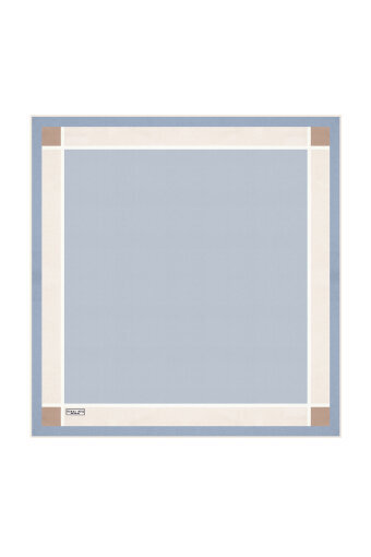 Blue Wide Border Plain Silk Pocket Square 