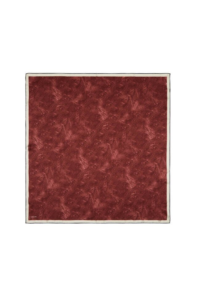 Bordo Fırça İpek Eşarp 