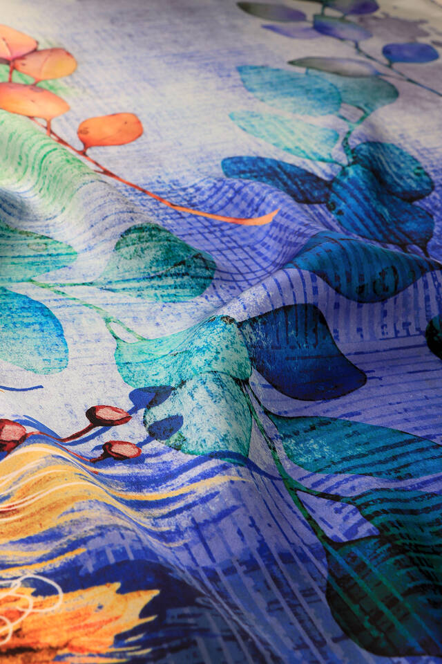 Saks Botanik Desen Sura İpek Eşarp - 2