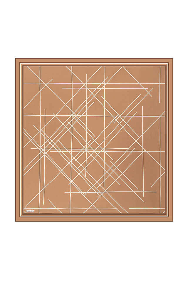 Bronze Echo Pattern Twill Silk Square Scarf 