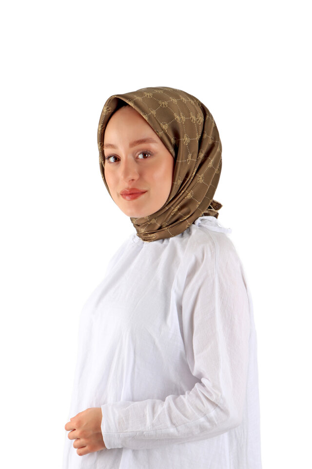 Brown Butterfly Monogram Twill Silk Square Scarf 