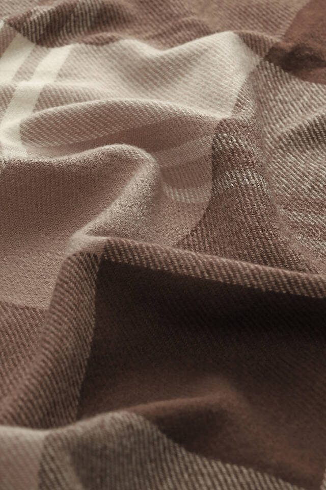Brown Cream Patterned Winter Shawl - 4
