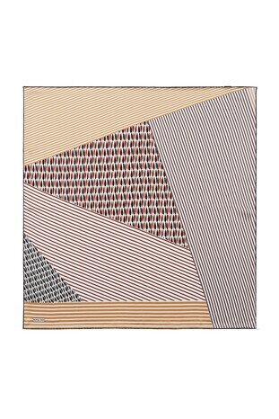 Brown Drop Sura Silk Square Scarf 