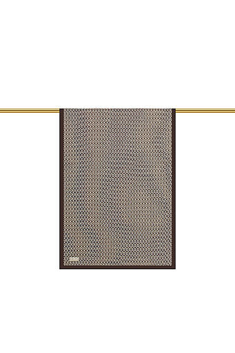 Brown Honeycomb Pattern Twill Silk Scarf 