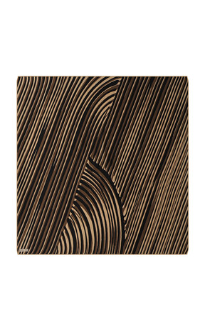 Brown Illusion Pattern Twill Silk Square Scarf 