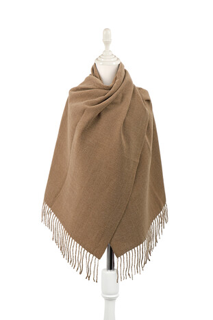 Brown Milk Brown Double Sided Winter Shawl 