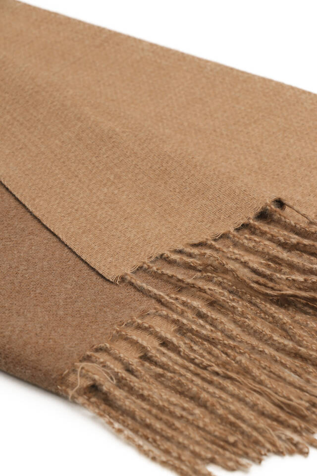 Brown Milk Brown Double Sided Winter Shawl - 4