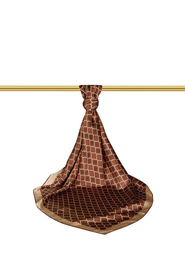 Brown Monogram Silk Square Scarf - 2