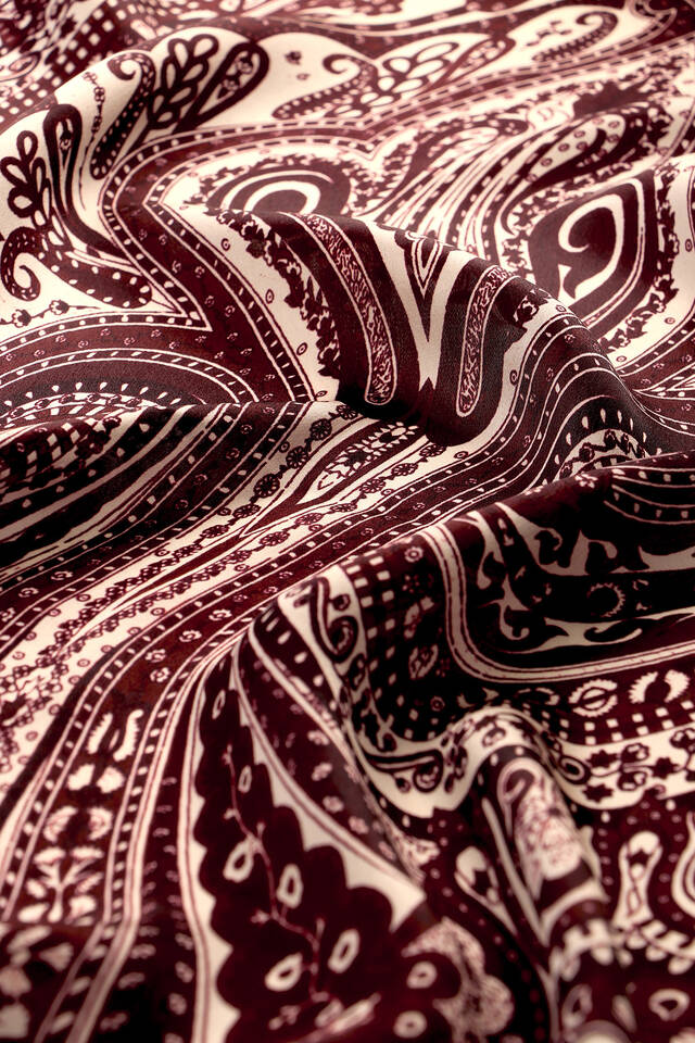 Brown Nile Pattern Sura Silk Scarf - 4
