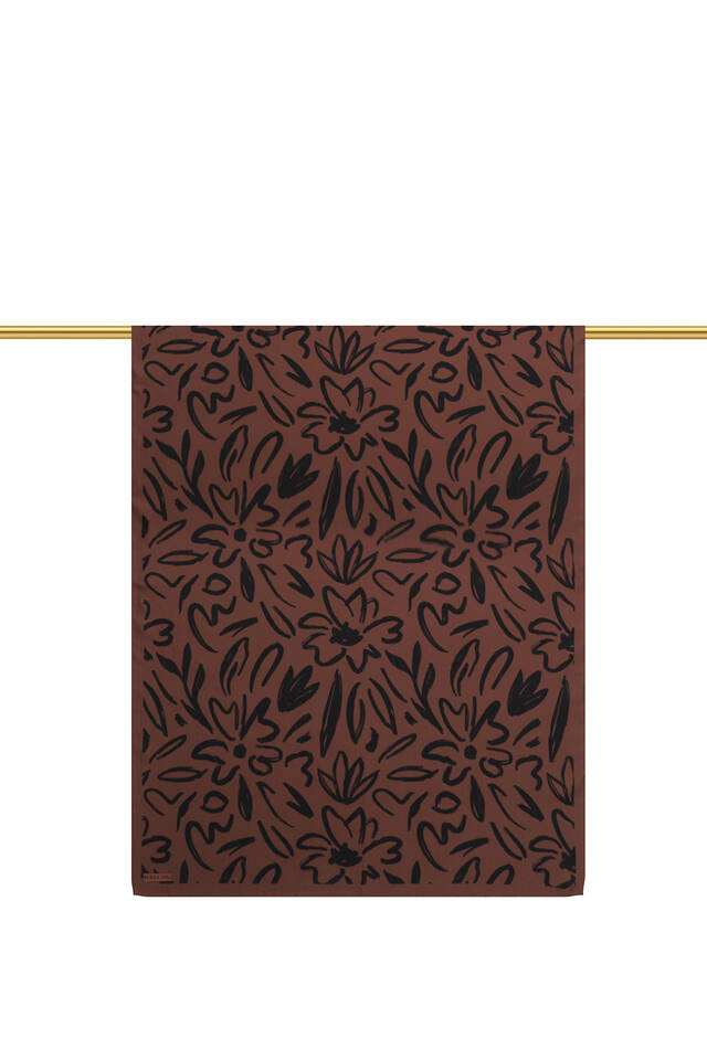 Brown Spring Pattern Twill Silk Scarf - 2