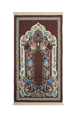 Brown Velvet Carpet Prayer Rug 