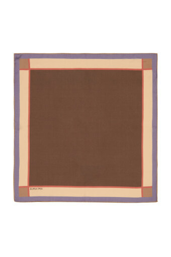 Brown Wide Border Plain Silk Pocket Square 