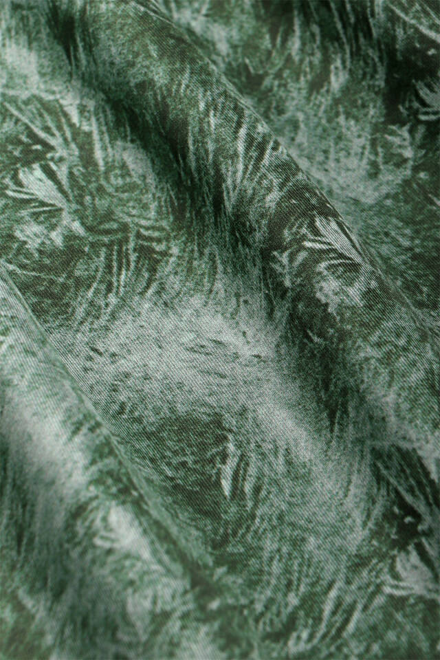 Army Green Brush Pattern Twill Silk Shawl - 5