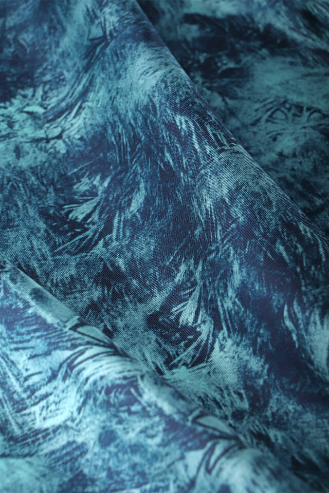 Mint Brush Pattern Twill Silk Shawl - 5