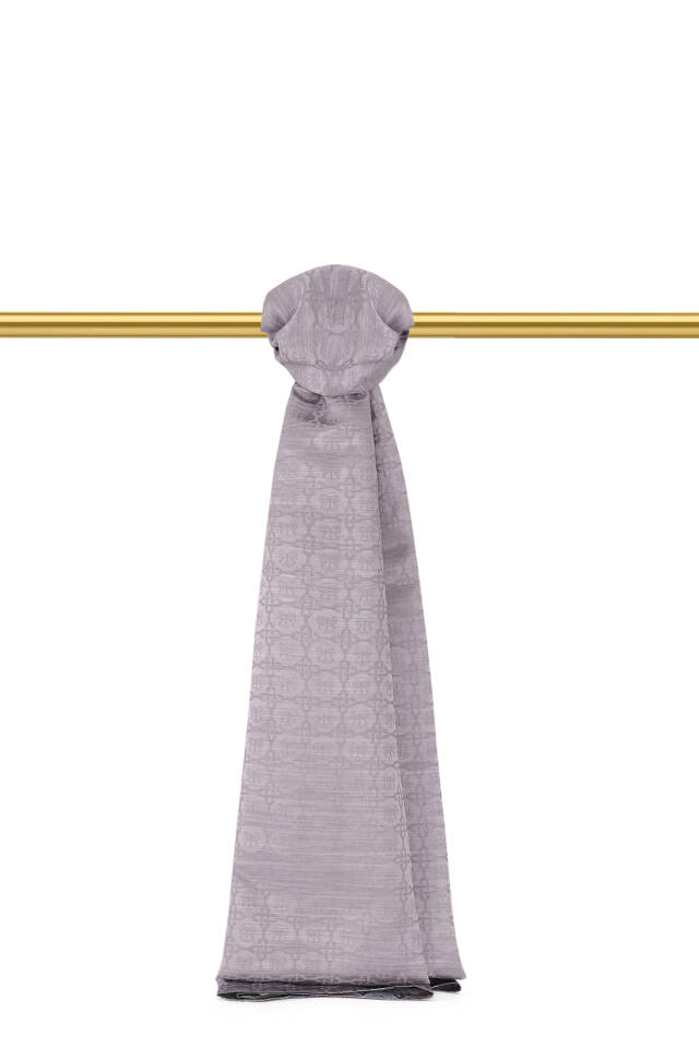 Amethyst Butterfly Monogram Pattern Silk Cotton Shawl 