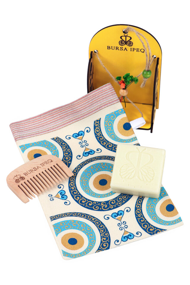Büyük Nazar Boncuğu Desen Hediyelik Hamam Seti - 2