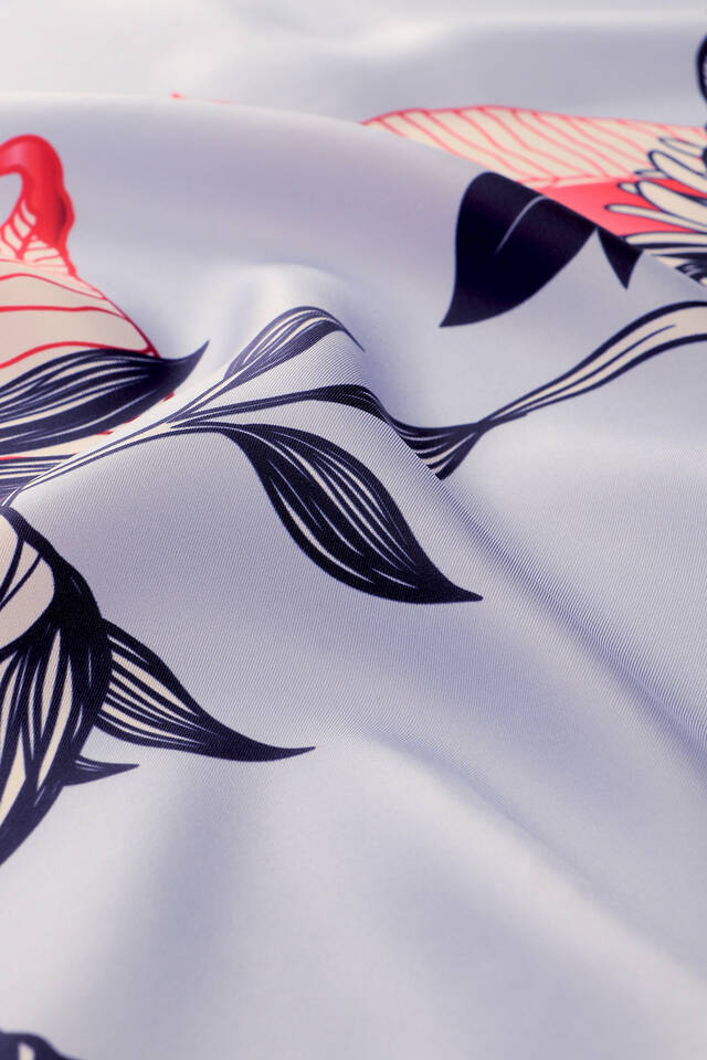 Lila Çağla Desen Twill İpek Eşarp - 3