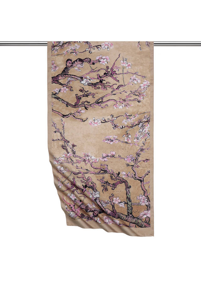 Camel Almond Blossom Silky Foulard - Bursa İpek