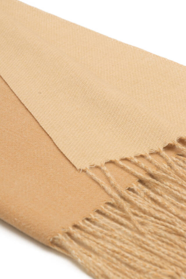 Camel Krem Çift Taraflı Kışlık Şal - 4