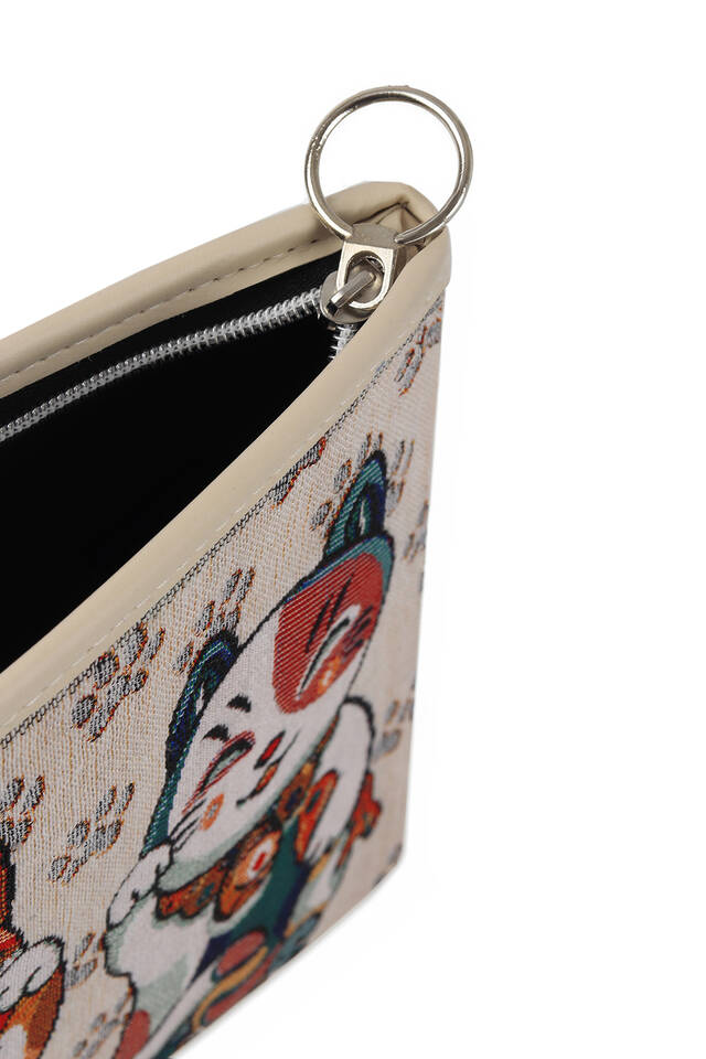 Cat Pattern Tapestry Handbag - 4